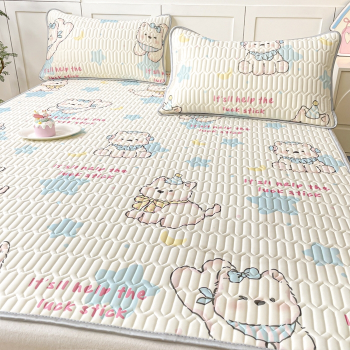 91家纺网 家纺一手货源 找家纺 （总）沐慕 2025新款高克重小清新乳胶凉席-风格一