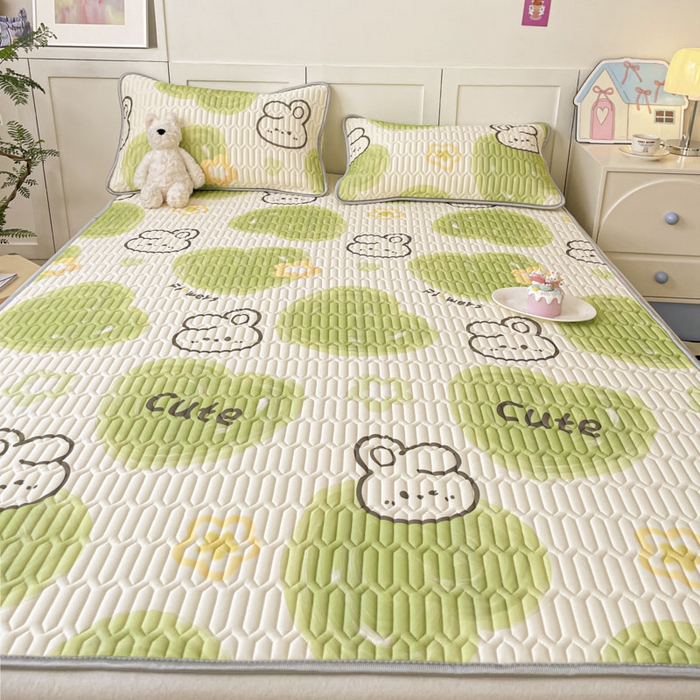 91家纺网 家纺一手货源 找家纺 （总）沐慕 2025新款高克重小清新乳胶凉席-风格一