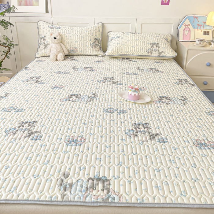 91家纺网 家纺一手货源 找家纺 （总）沐慕 2025新款高克重小清新乳胶凉席-风格一