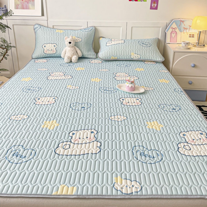 91家纺网 家纺一手货源 找家纺 （总）沐慕 2025新款高克重小清新乳胶凉席-风格一