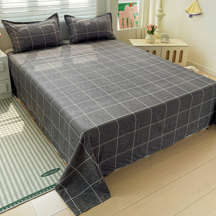 91家纺网 家纺一手货源 找家纺 朵朵家纺 2025新款亲肤水洗棉芦荟棉印花四件套 北欧风情