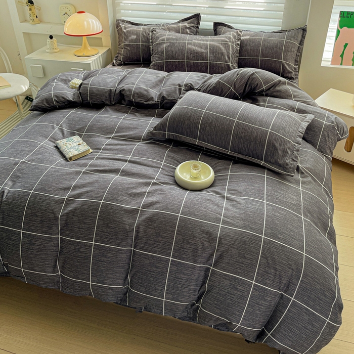 91家纺网 家纺一手货源 找家纺 朵朵家纺 2025新款亲肤水洗棉芦荟棉印花四件套 北欧风情