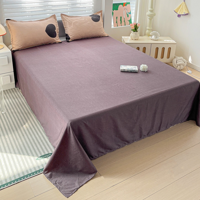 91家纺网 家纺一手货源 找家纺 朵朵家纺 2025新款亲肤水洗棉芦荟棉印花四件套 比心