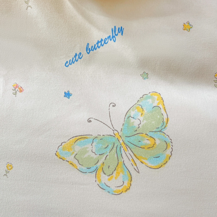 91家纺网 家纺一手货源 找家纺 朵朵家纺 2025新款亲肤水洗棉芦荟棉印花四件套 蝴蝶仙子