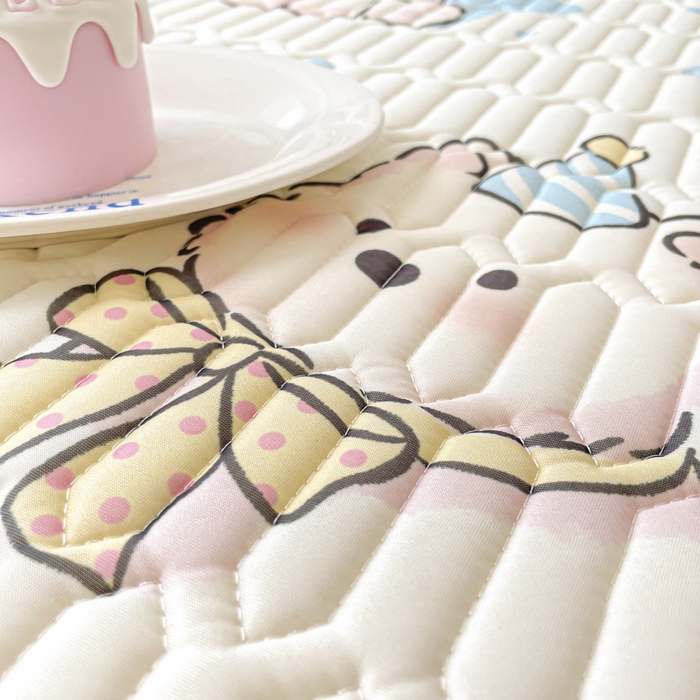 91家纺网 家纺一手货源 找家纺 沐慕 2025新款高克重小清新乳胶凉席-风格一 快乐小汪