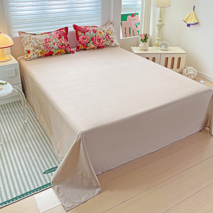 91家纺网 家纺一手货源 找家纺 朵朵家纺 2025新款亲肤水洗棉芦荟棉印花四件套 花初