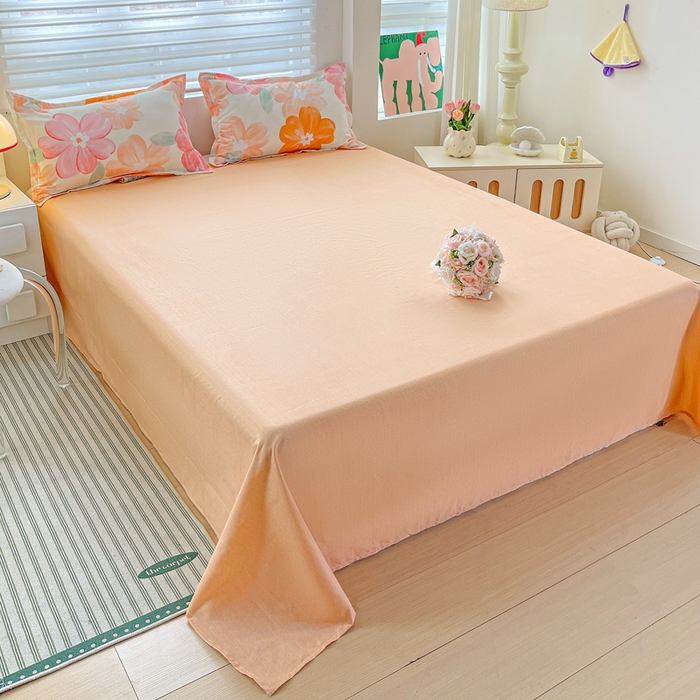 91家纺网 家纺一手货源 找家纺 朵朵家纺 2025新款亲肤水洗棉芦荟棉印花四件套 花夕