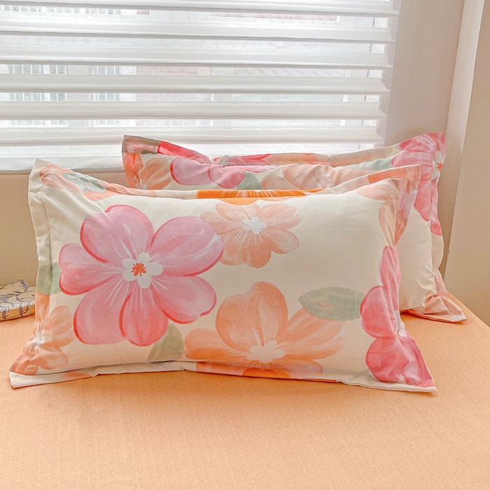 91家纺网 家纺一手货源 找家纺 朵朵家纺 2025新款亲肤水洗棉芦荟棉印花四件套 花夕