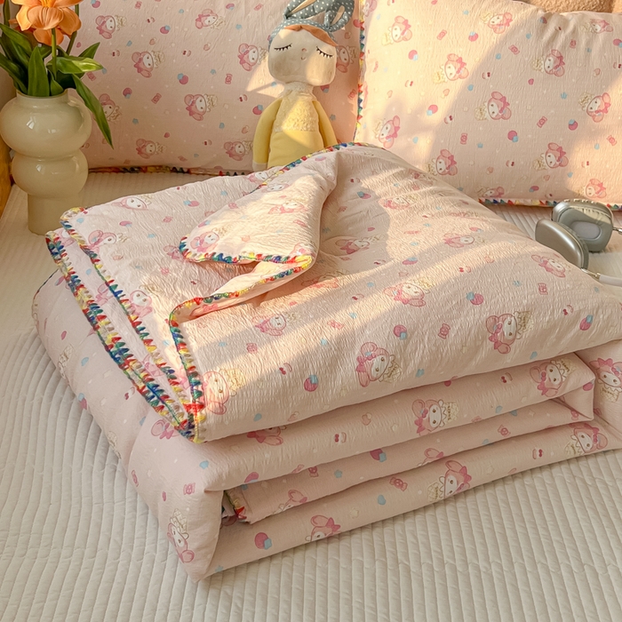 （总）韩巢家纺 2025夏季新款A类云感双层纱花边款夏被夏凉被空调被薄被子