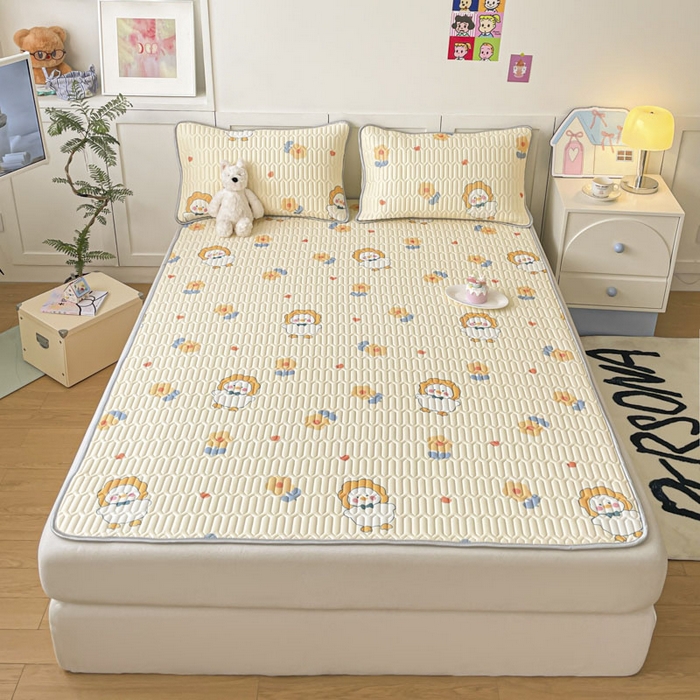 91家纺网 家纺一手货源 找家纺 沐慕 2025新款高克重小清新乳胶凉席-风格一 萌萌鸭