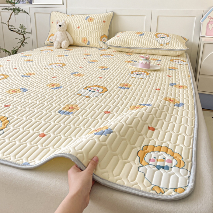 91家纺网 家纺一手货源 找家纺 沐慕 2025新款高克重小清新乳胶凉席-风格一 萌萌鸭