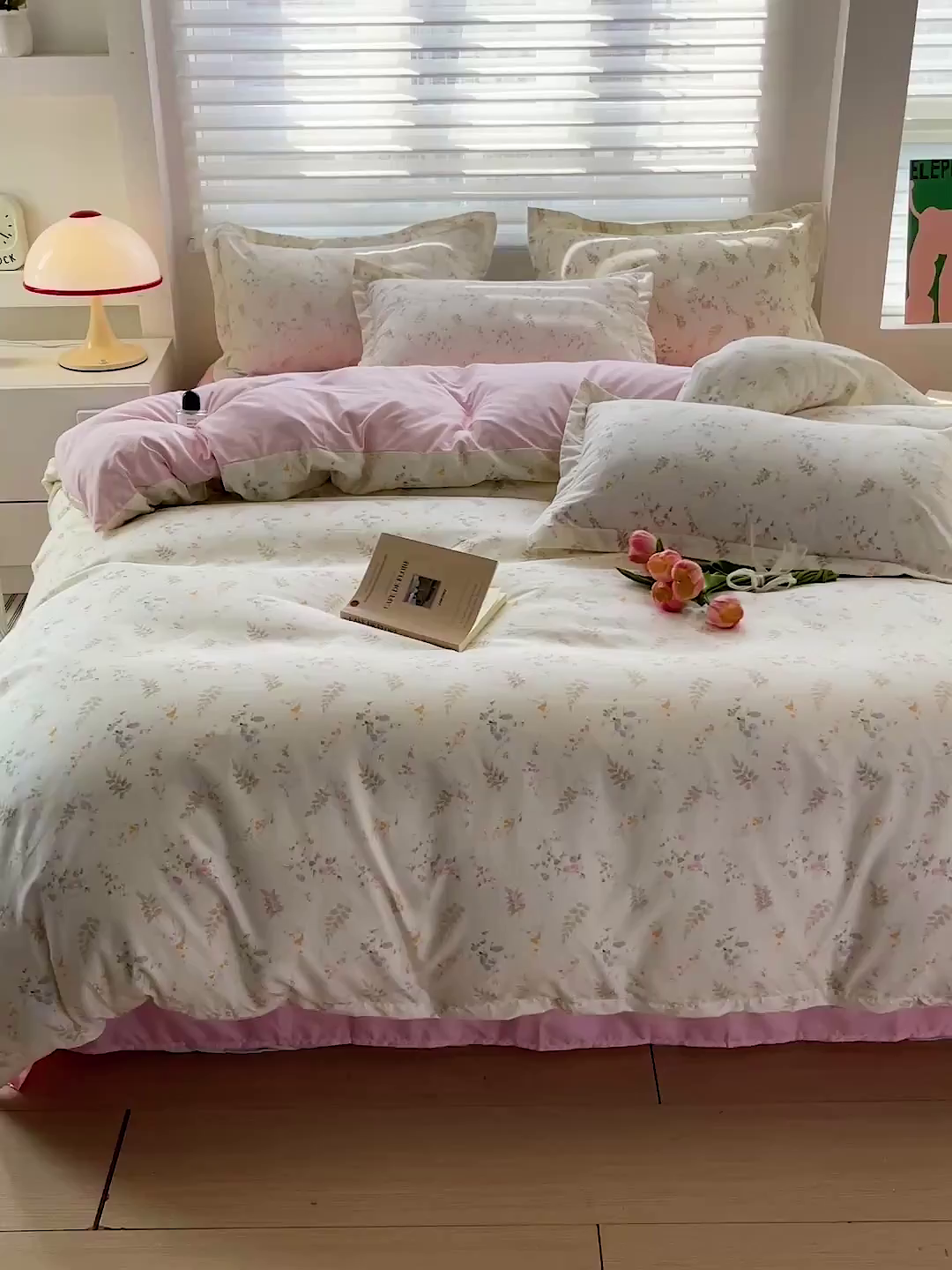 91家纺网 家纺一手货源 找家纺 朵朵家纺 2025新款亲肤水洗棉芦荟棉印花四件套 水墨花