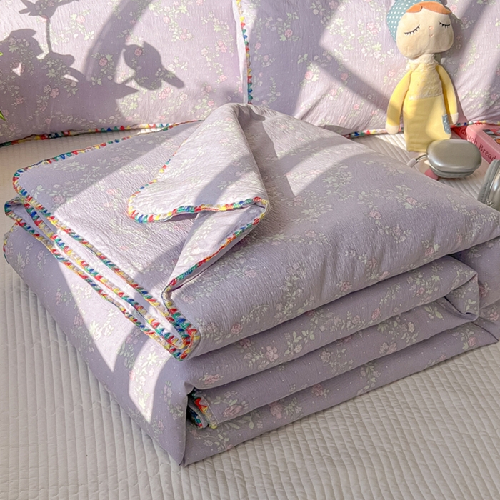 91家纺网 家纺一手货源 找家纺 （总）韩巢家纺 2025夏季新款A类云感双层纱花边款夏被夏凉被空调被薄被子