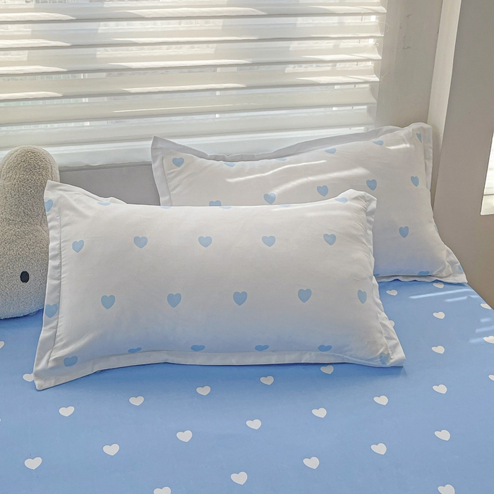 91家纺网 家纺一手货源 找家纺 朵朵家纺 2025新款亲肤水洗棉芦荟棉印花四件套 小心请