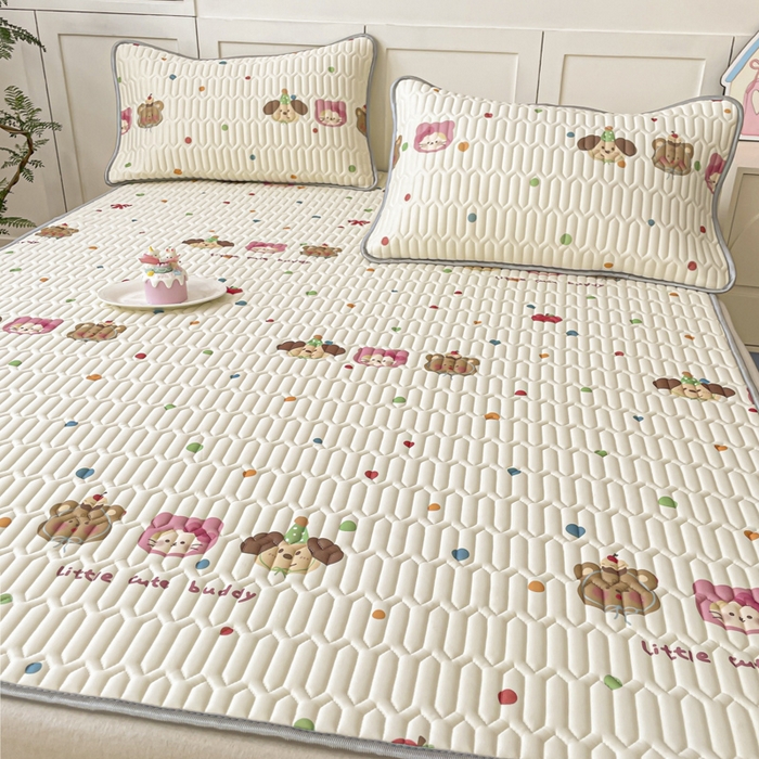 沐慕 2025新款高克重小清新乳胶凉席-风格一 三小只