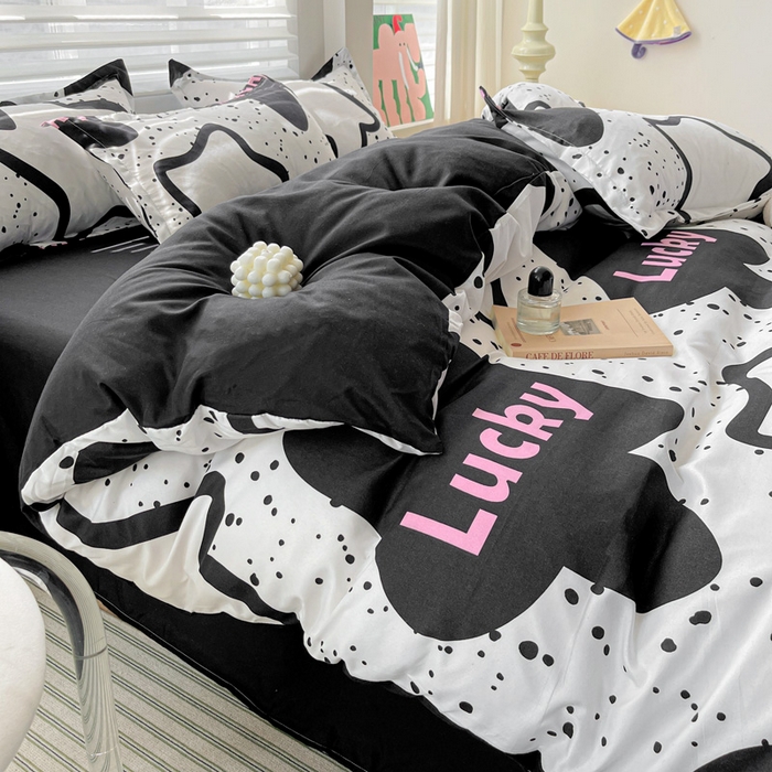 朵朵家纺 2025新款亲肤水洗棉芦荟棉印花四件套 幸运星