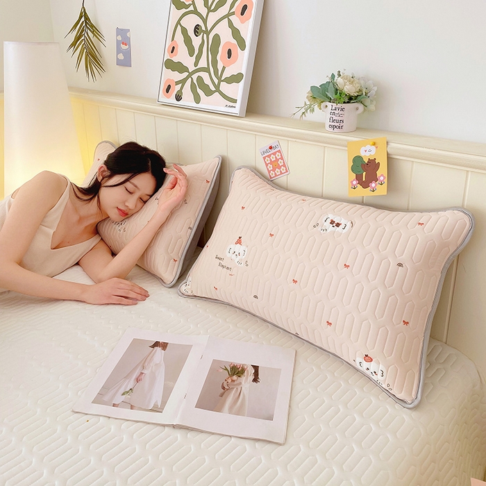 芯宜佳 2025新款A类凉感丝乳胶单人枕套 小甜象