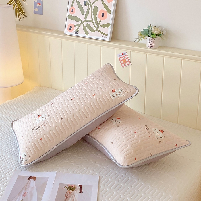 91家纺网 家纺一手货源 找家纺 芯宜佳 2025新款A类凉感丝乳胶单人枕套 小甜象