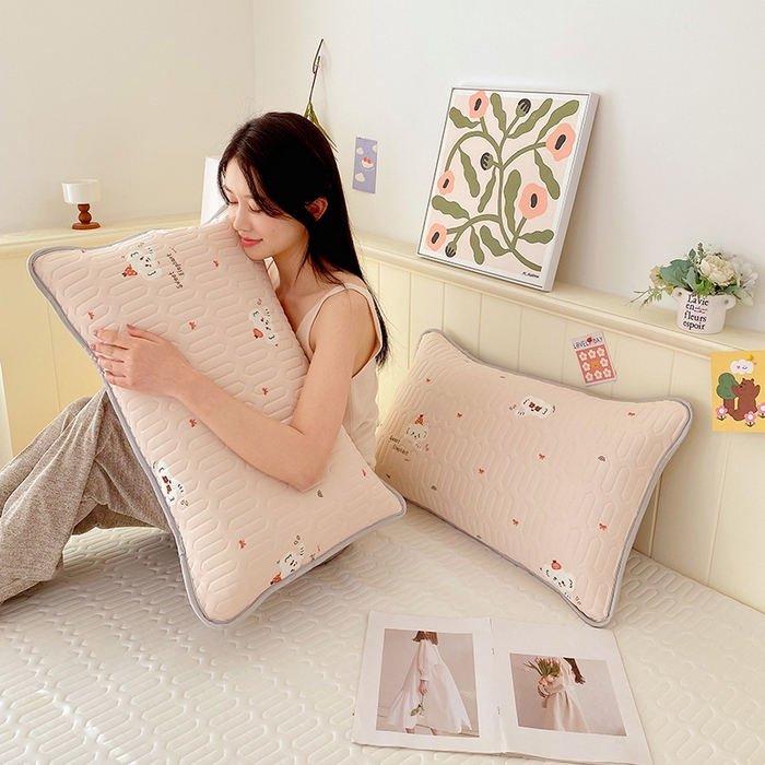 91家纺网 家纺一手货源 找家纺 芯宜佳 2025新款A类凉感丝乳胶单人枕套 小甜象