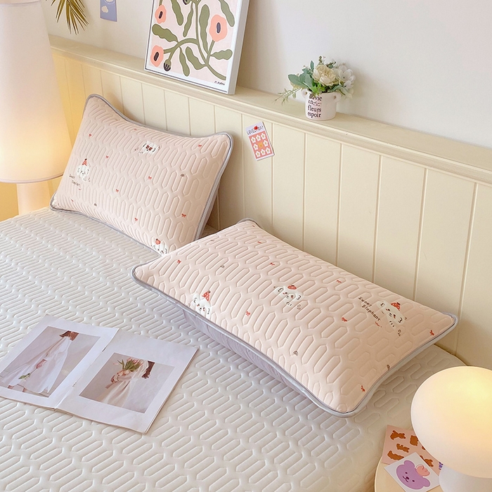 91家纺网 家纺一手货源 找家纺 芯宜佳 2025新款A类凉感丝乳胶单人枕套 小甜象