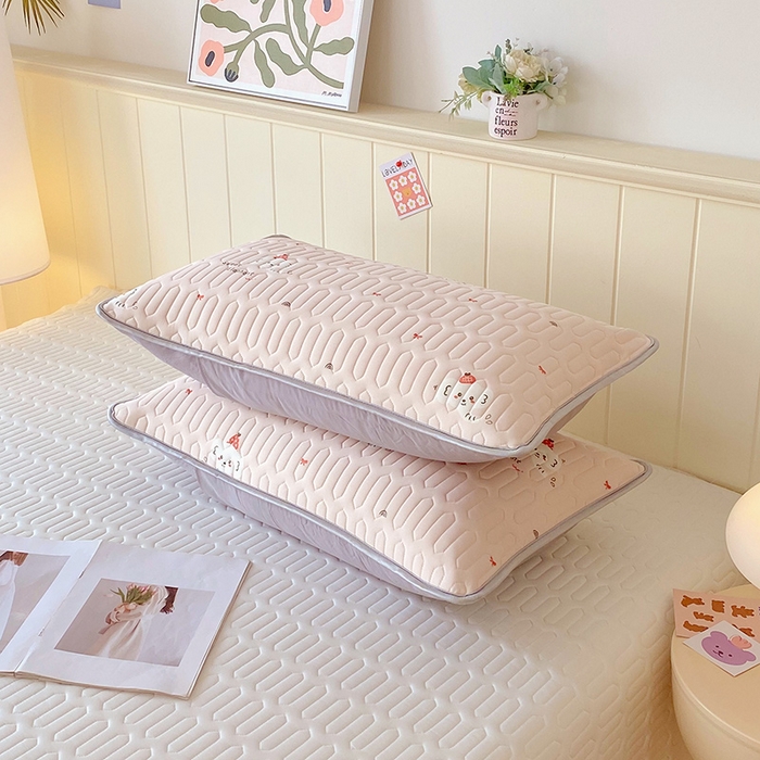 91家纺网 家纺一手货源 找家纺 芯宜佳 2025新款A类凉感丝乳胶单人枕套 小甜象