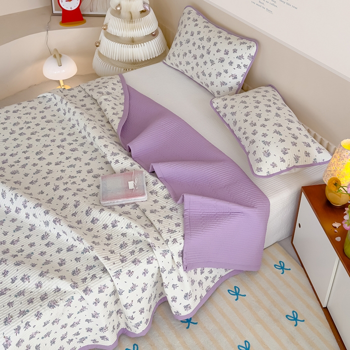 91家纺网 家纺一手货源 找家纺 贝扬思家纺 2025新款双层纱抗菌床盖三件套 半秋风铃