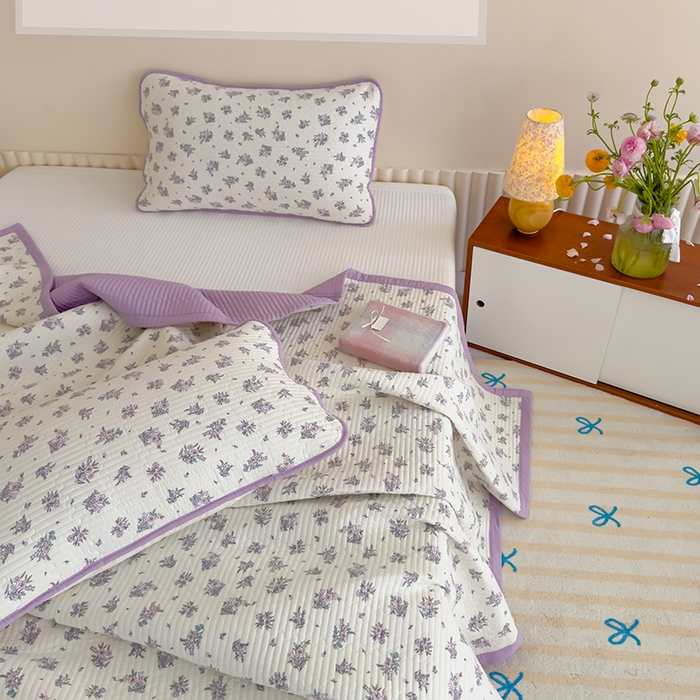 91家纺网 家纺一手货源 找家纺 贝扬思家纺 2025新款双层纱抗菌床盖三件套 半秋风铃