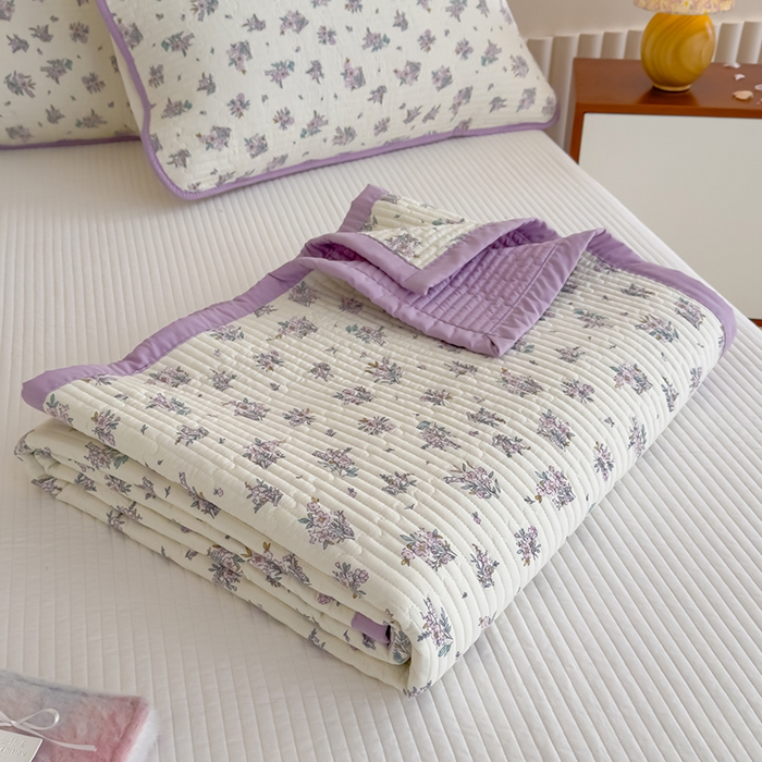 91家纺网 家纺一手货源 找家纺 贝扬思家纺 2025新款双层纱抗菌床盖三件套 半秋风铃