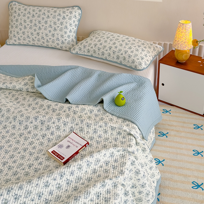 91家纺网 家纺一手货源 找家纺 贝扬思家纺 2025新款双层纱抗菌床盖三件套 春日与玫瑰