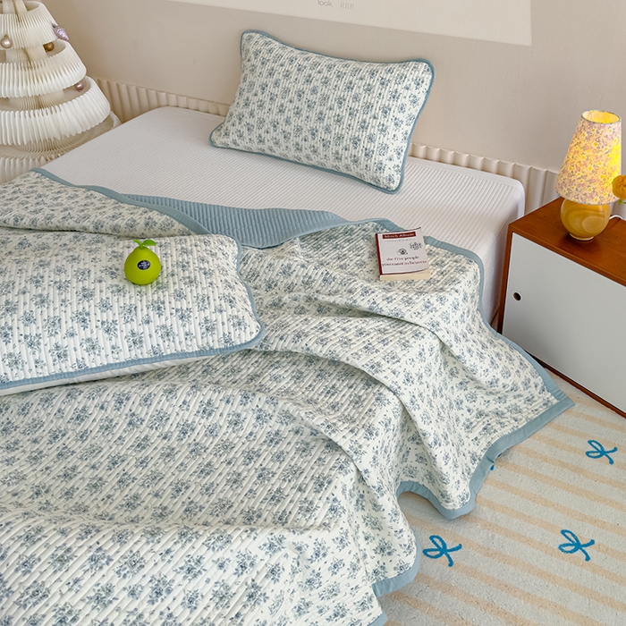 91家纺网 家纺一手货源 找家纺 贝扬思家纺 2025新款双层纱抗菌床盖三件套 春日与玫瑰