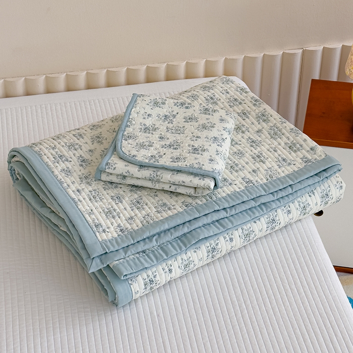 91家纺网 家纺一手货源 找家纺 贝扬思家纺 2025新款双层纱抗菌床盖三件套 春日与玫瑰