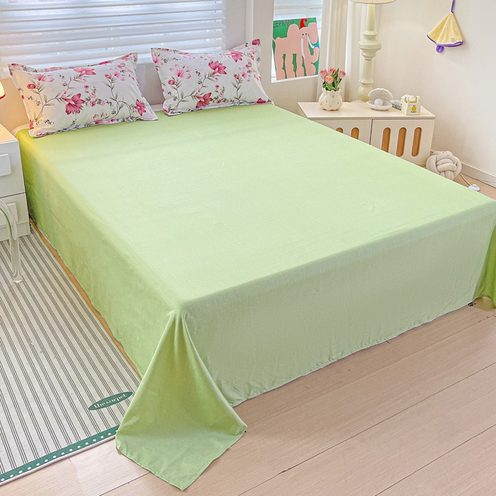 91家纺网 家纺一手货源 找家纺 朵朵家纺 2025新款亲肤水洗棉芦荟棉印花四件套 紫鸢