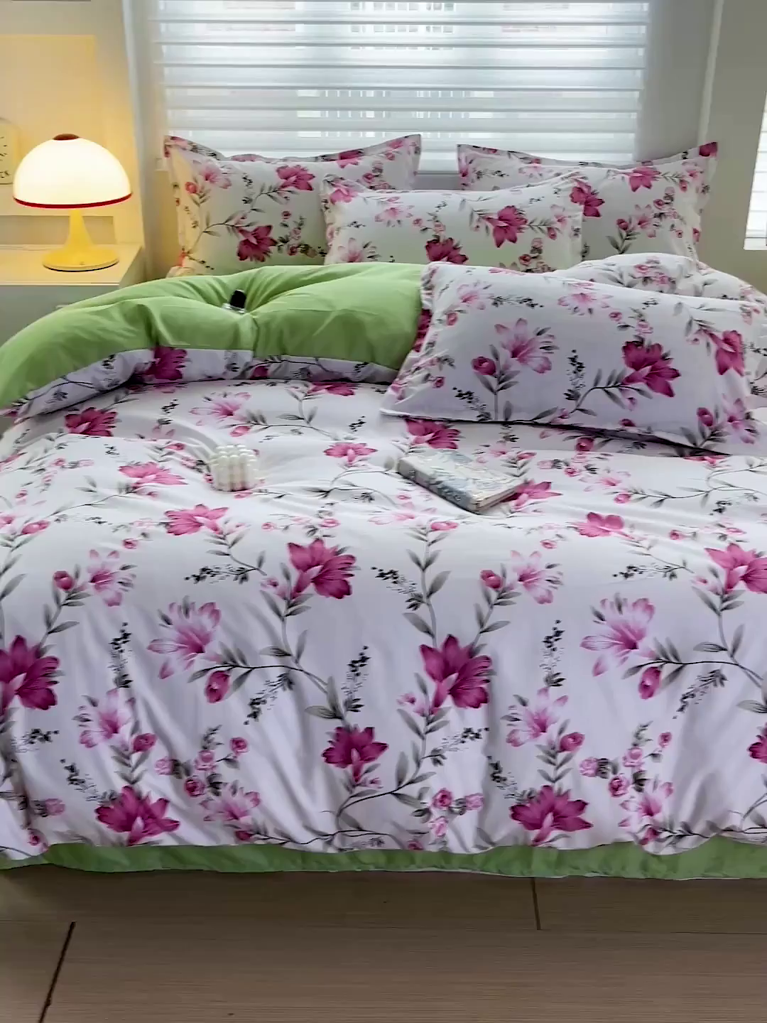 91家纺网 家纺一手货源 找家纺 朵朵家纺 2025新款亲肤水洗棉芦荟棉印花四件套 紫鸢