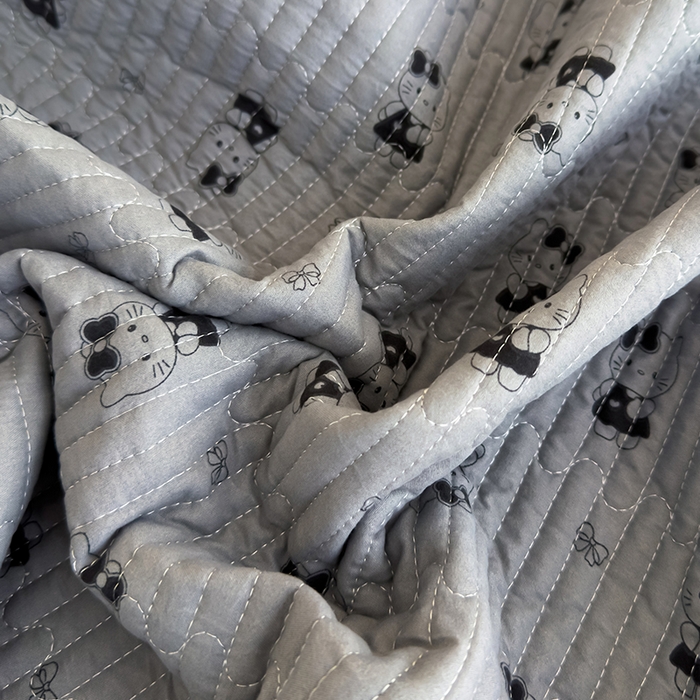 91家纺网 家纺一手货源 找家纺 贝扬思家纺 2025新款双层纱抗菌床盖三件套 呆呆kt