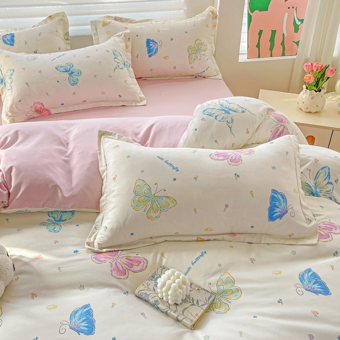 91家纺网 家纺一手货源 找家纺 （总）朵朵家纺 2025新款亲肤水洗棉芦荟棉印花四件套