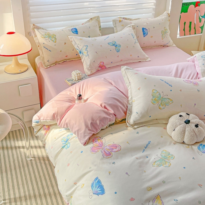 91家纺网 家纺一手货源 找家纺 （总）朵朵家纺 2025新款亲肤水洗棉芦荟棉印花四件套