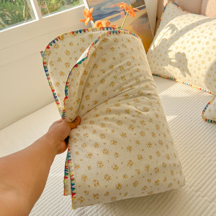 91家纺网 家纺一手货源 找家纺 韩巢家纺 2025夏季新款A类云感双层纱花边款夏被夏凉被空调被薄被子 贝壳边-橘子海