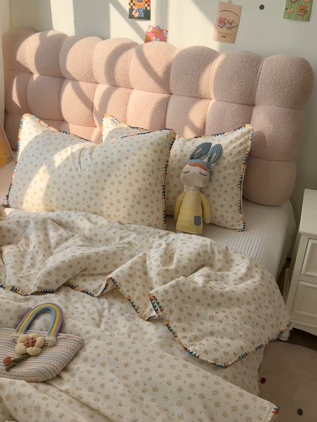 91家纺网 家纺一手货源 找家纺 韩巢家纺 2025夏季新款A类云感双层纱花边款夏被夏凉被空调被薄被子 贝壳边-橘子海