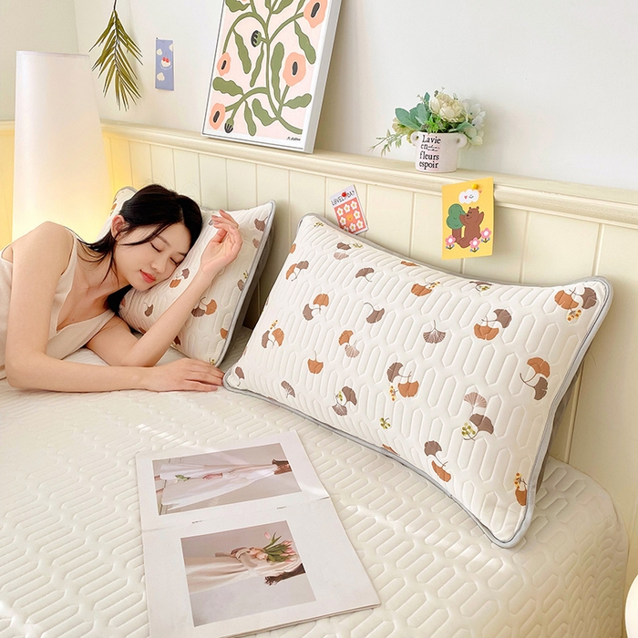 芯宜佳 2025新款A类凉感丝乳胶单人枕套 自然之韵