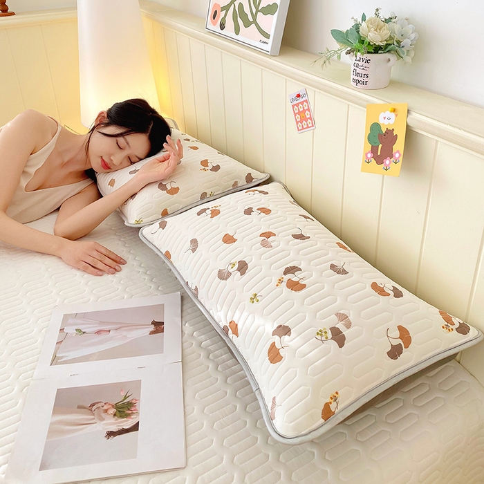 91家纺网 家纺一手货源 找家纺 芯宜佳 2025新款A类凉感丝乳胶单人枕套 自然之韵