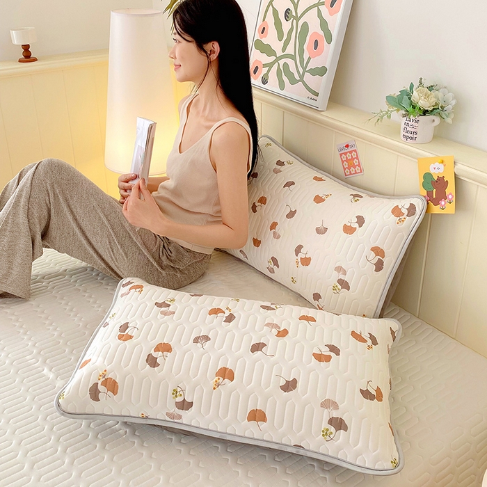 91家纺网 家纺一手货源 找家纺 芯宜佳 2025新款A类凉感丝乳胶单人枕套 自然之韵