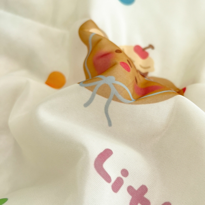 91家纺网 家纺一手货源 找家纺 沐慕 2025新款小清新凉感丝夏被凉席四件套 三小只