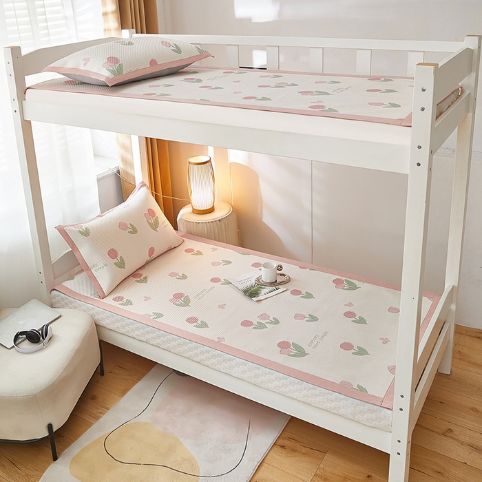 91家纺网 家纺一手货源 找家纺 （总）沐慕 2025新款学生床小清新印花冰藤席