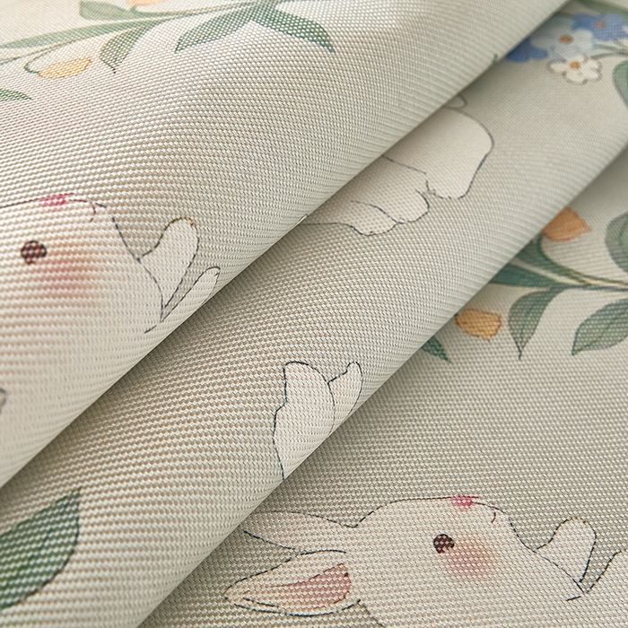 91家纺网 家纺一手货源 找家纺 沐慕 2025新款学生床小清新印花冰藤席 花丛兔兔