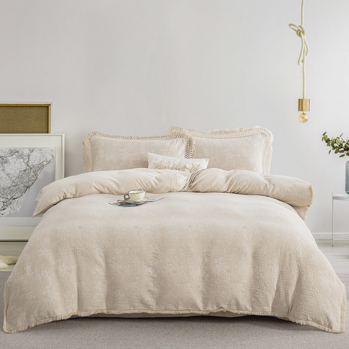 （总）鲁爱家纺供货 2025新款AB版棉麻流苏款四件套