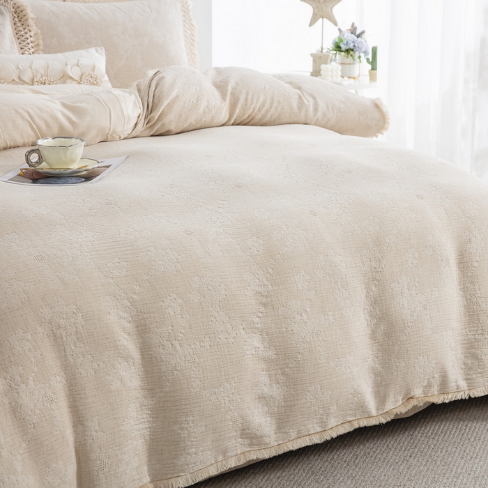 91家纺网 家纺一手货源 找家纺 （总）鲁爱家纺供货 2025新款AB版棉麻流苏款四件套