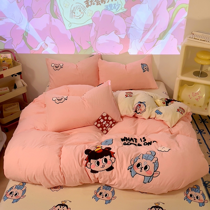 91家纺网 家纺一手货源 找家纺 （总）易辰美 2025新款超软水洗棉毛巾绣四件套-系列二