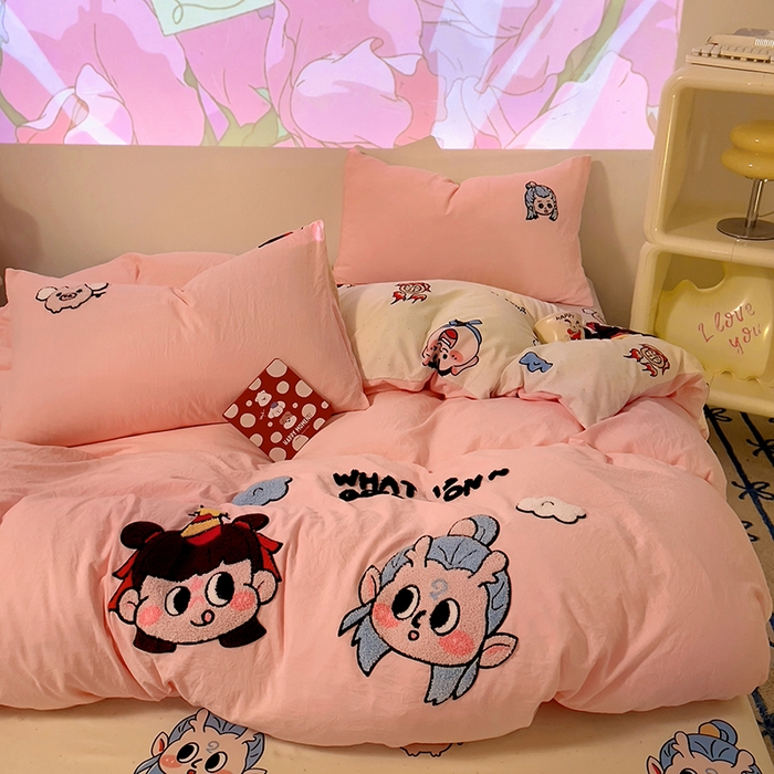 91家纺网 家纺一手货源 找家纺 （总）易辰美 2025新款超软水洗棉毛巾绣四件套-系列二