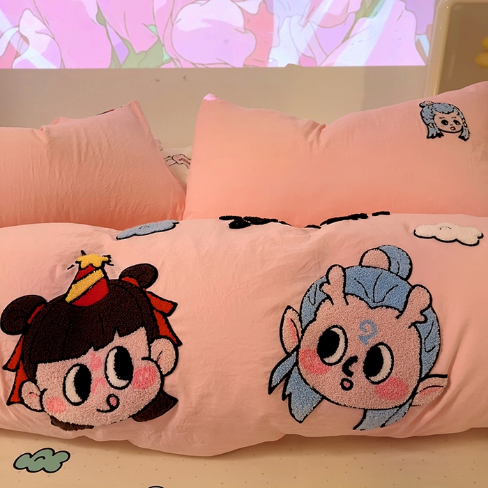 91家纺网 家纺一手货源 找家纺 （总）易辰美 2025新款超软水洗棉毛巾绣四件套-系列二