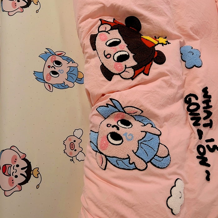 91家纺网 家纺一手货源 找家纺 （总）易辰美 2025新款超软水洗棉毛巾绣四件套-系列二